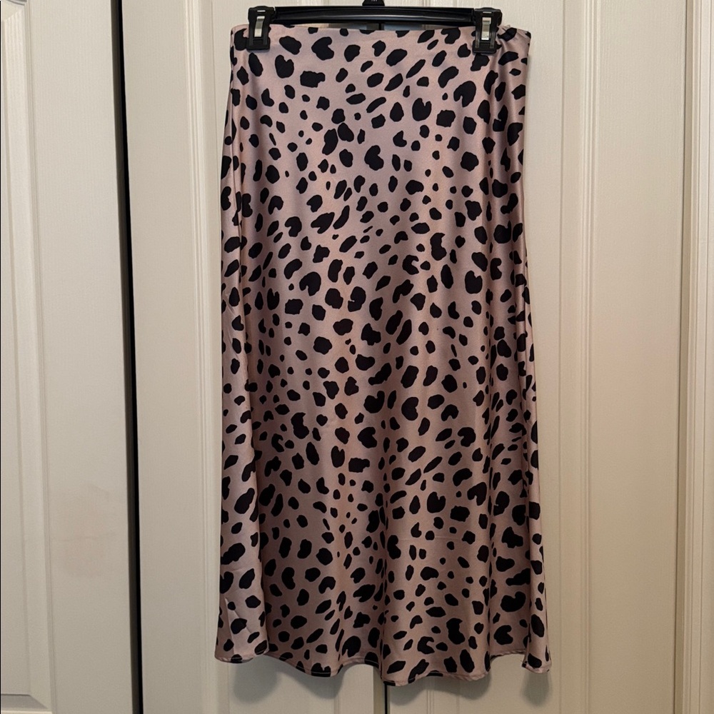 Aqua animal print bias skirt